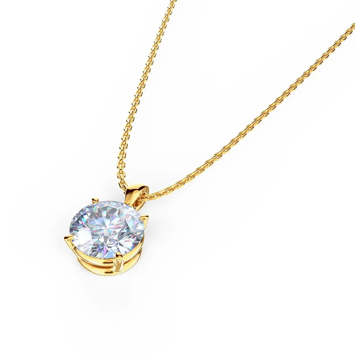 Round Brilliant Diamond Pendant Necklace