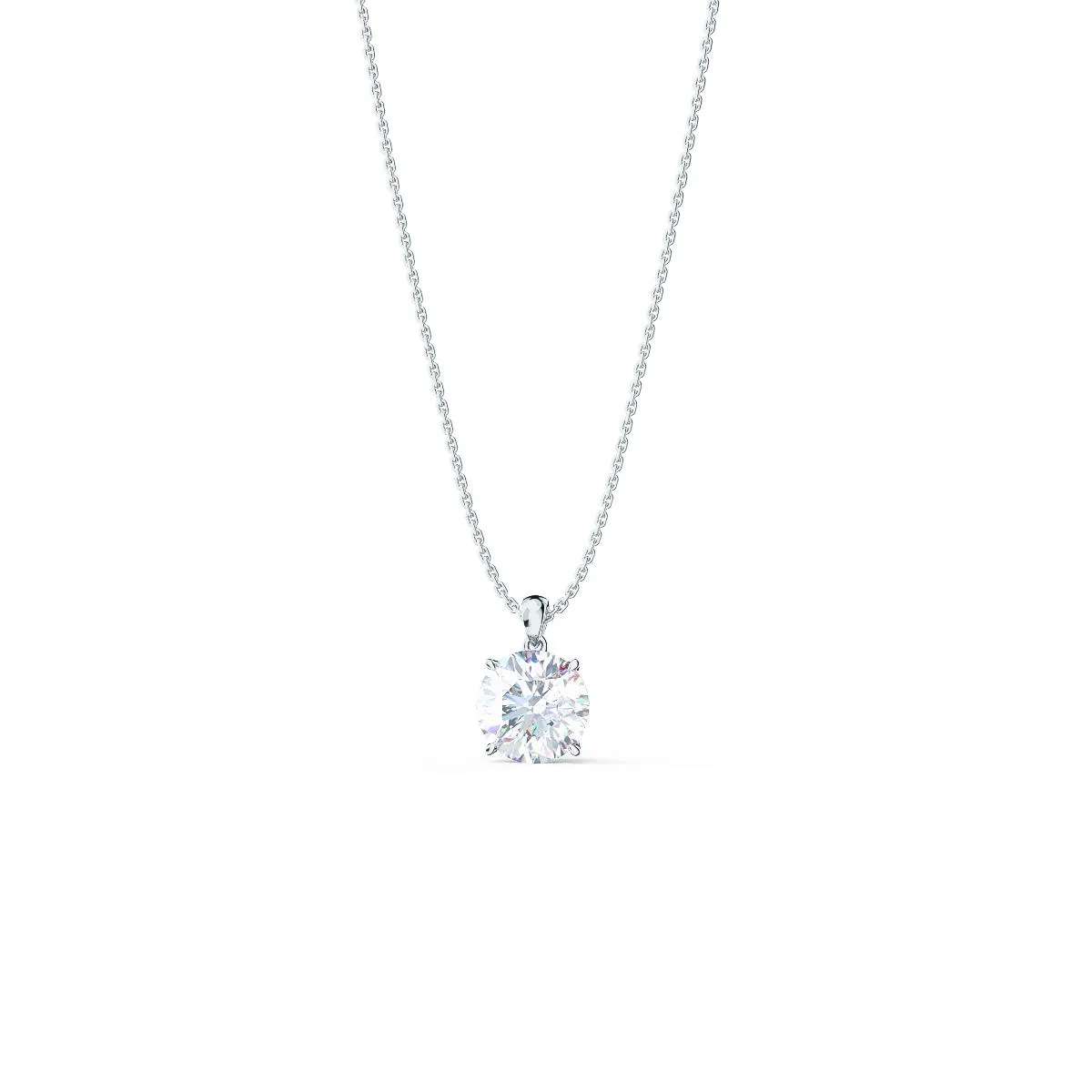Round Brilliant Diamond Pendant Necklace