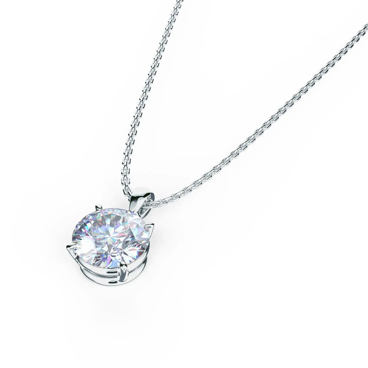 Round Brilliant Diamond Pendant Necklace