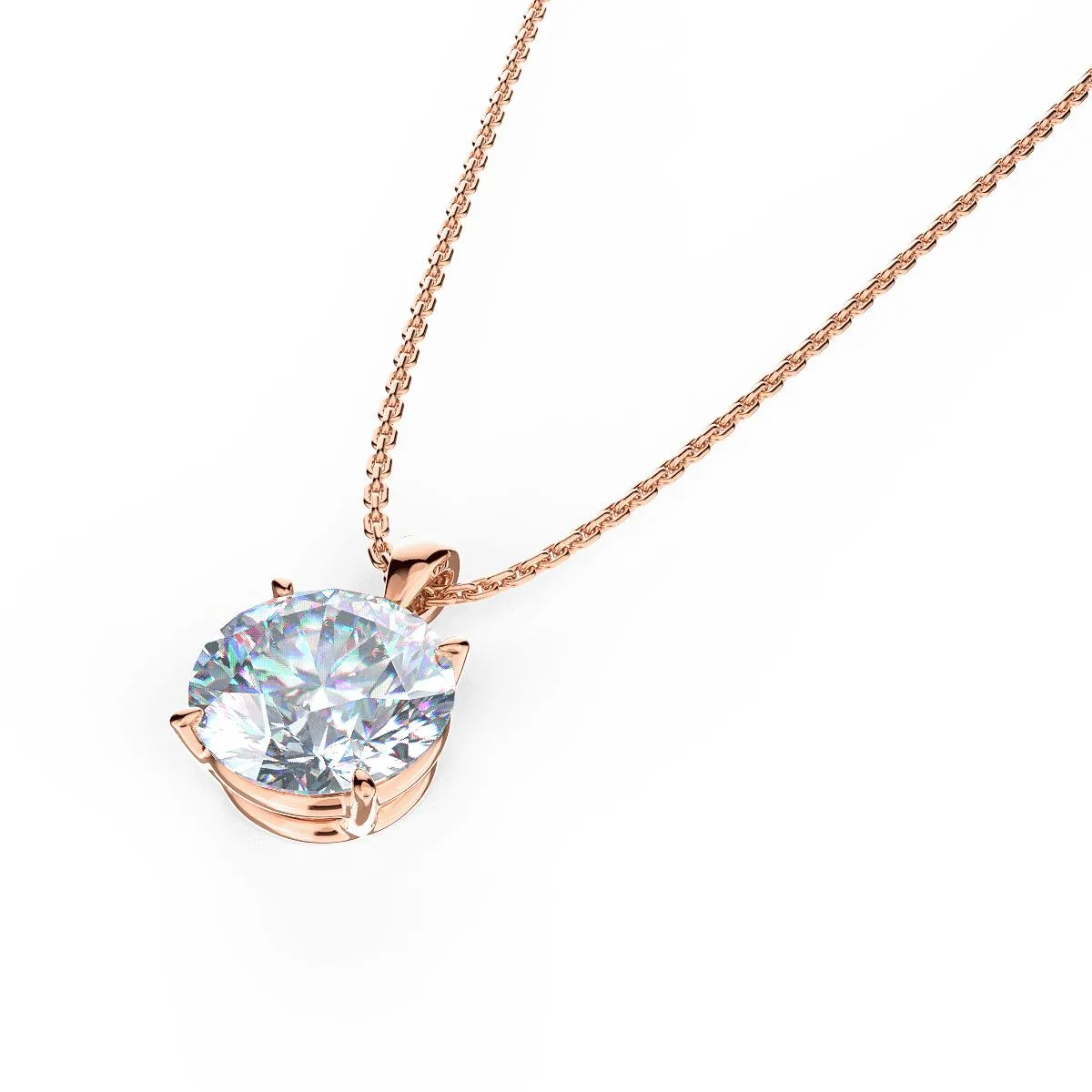 Round Brilliant Diamond Pendant Necklace