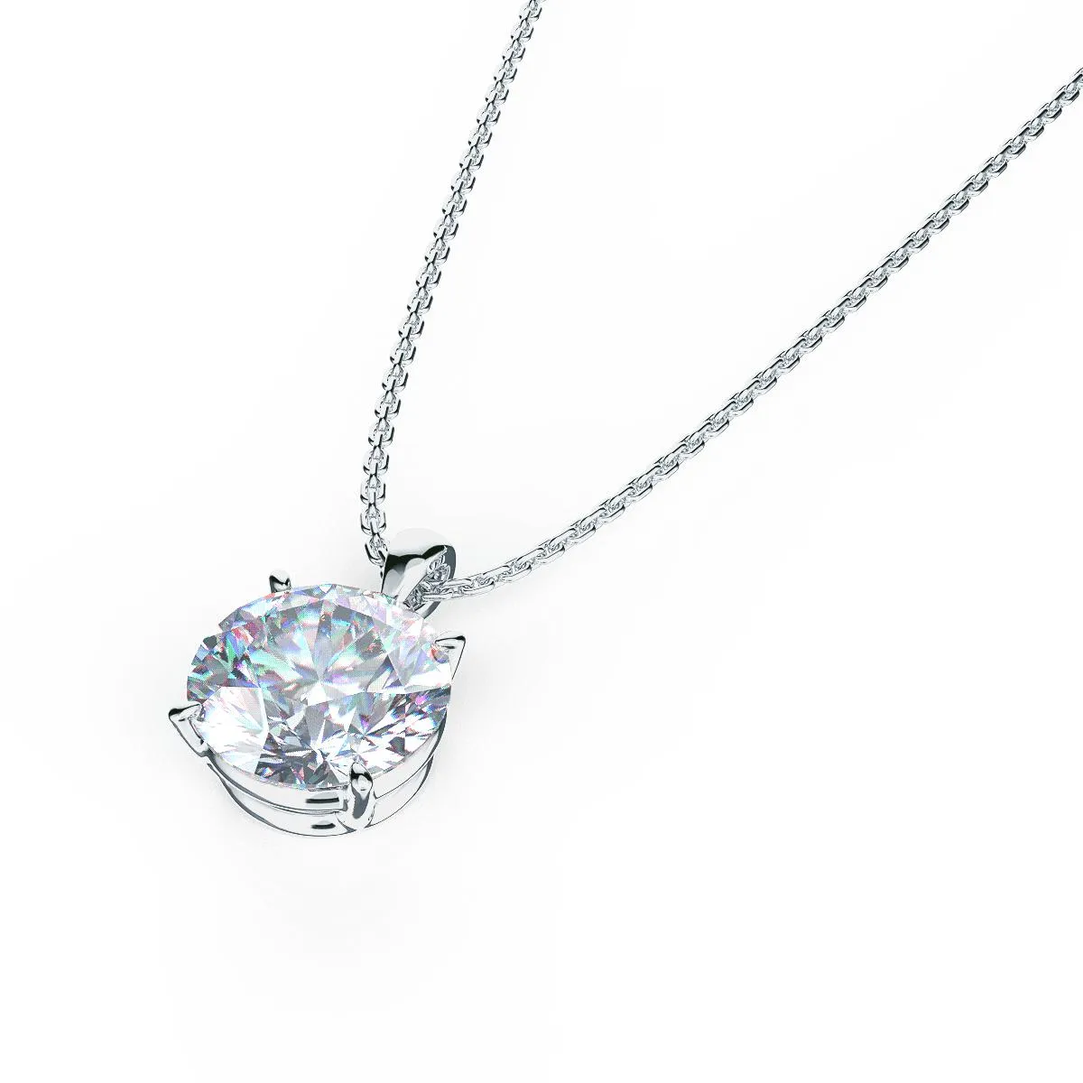 Round Brilliant Diamond Pendant Necklace
