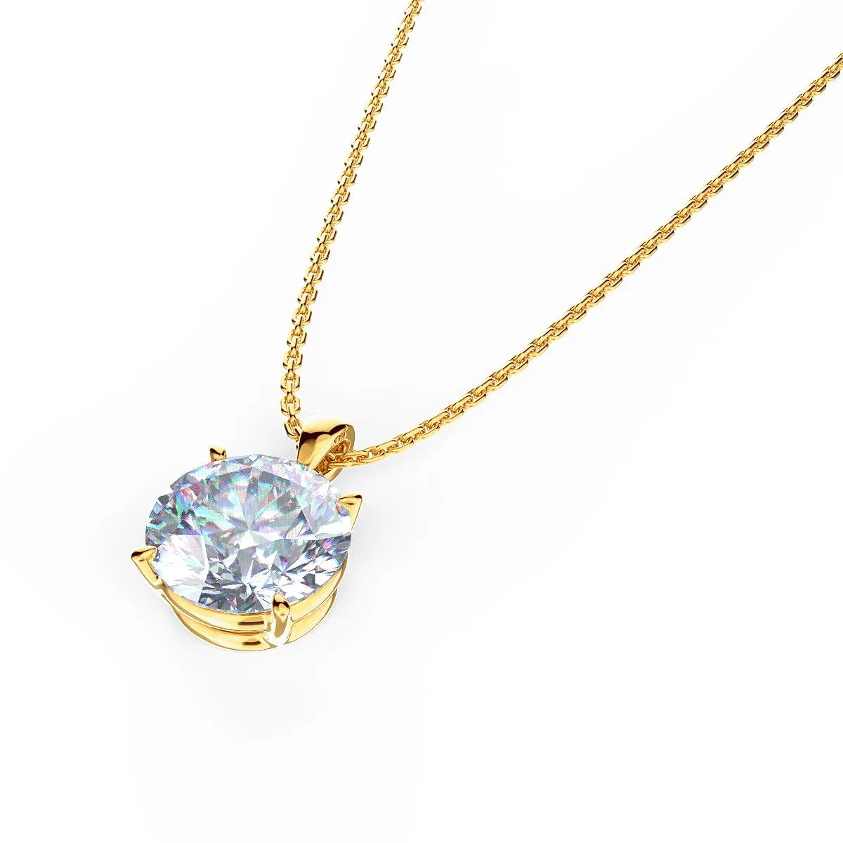 Round Brilliant Diamond Pendant Necklace
