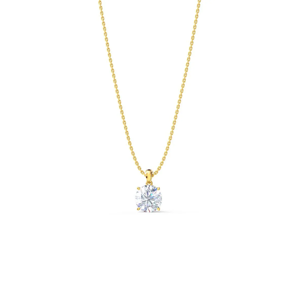 Round Brilliant Diamond Pendant Necklace