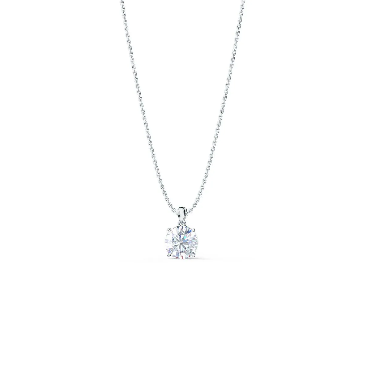 Round Brilliant Diamond Pendant Necklace