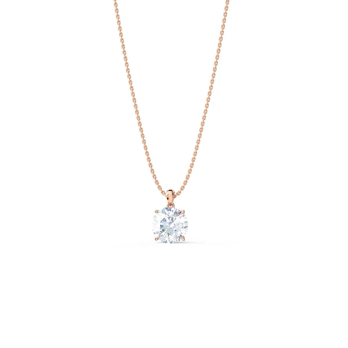 Round Brilliant Diamond Pendant Necklace