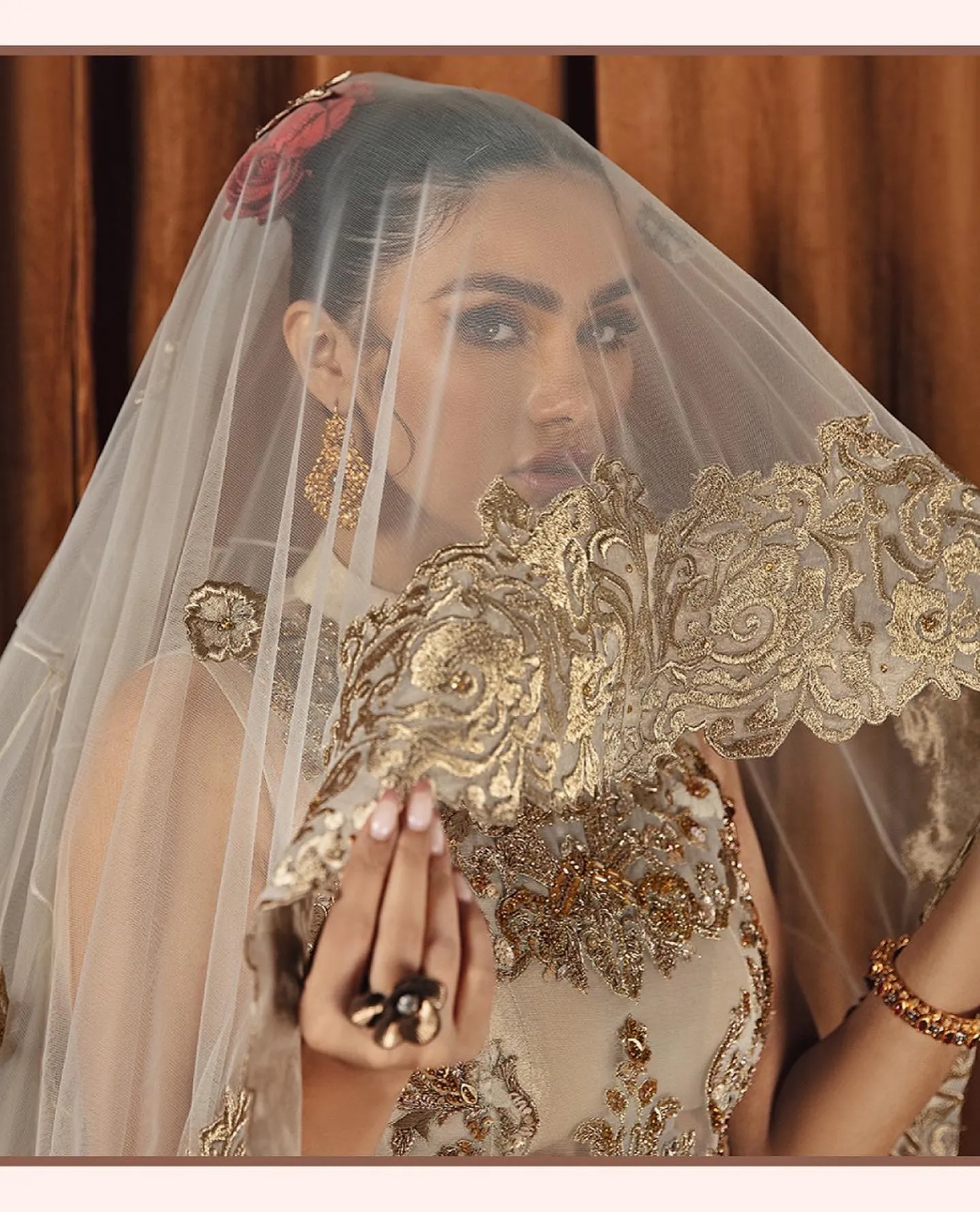 Royal Pakistani Bridal Dress in Shirt and Lehenga Style