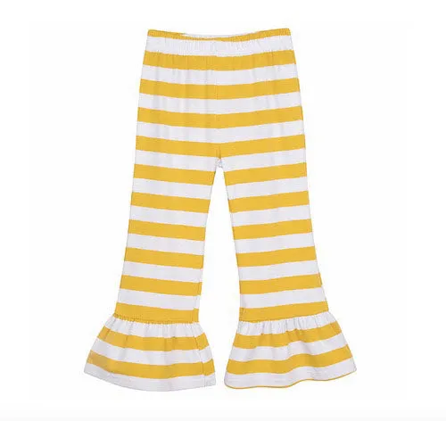 Ruffled Cuff Striped Pants