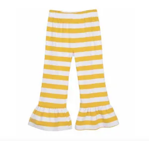 Ruffled Cuff Striped Pants