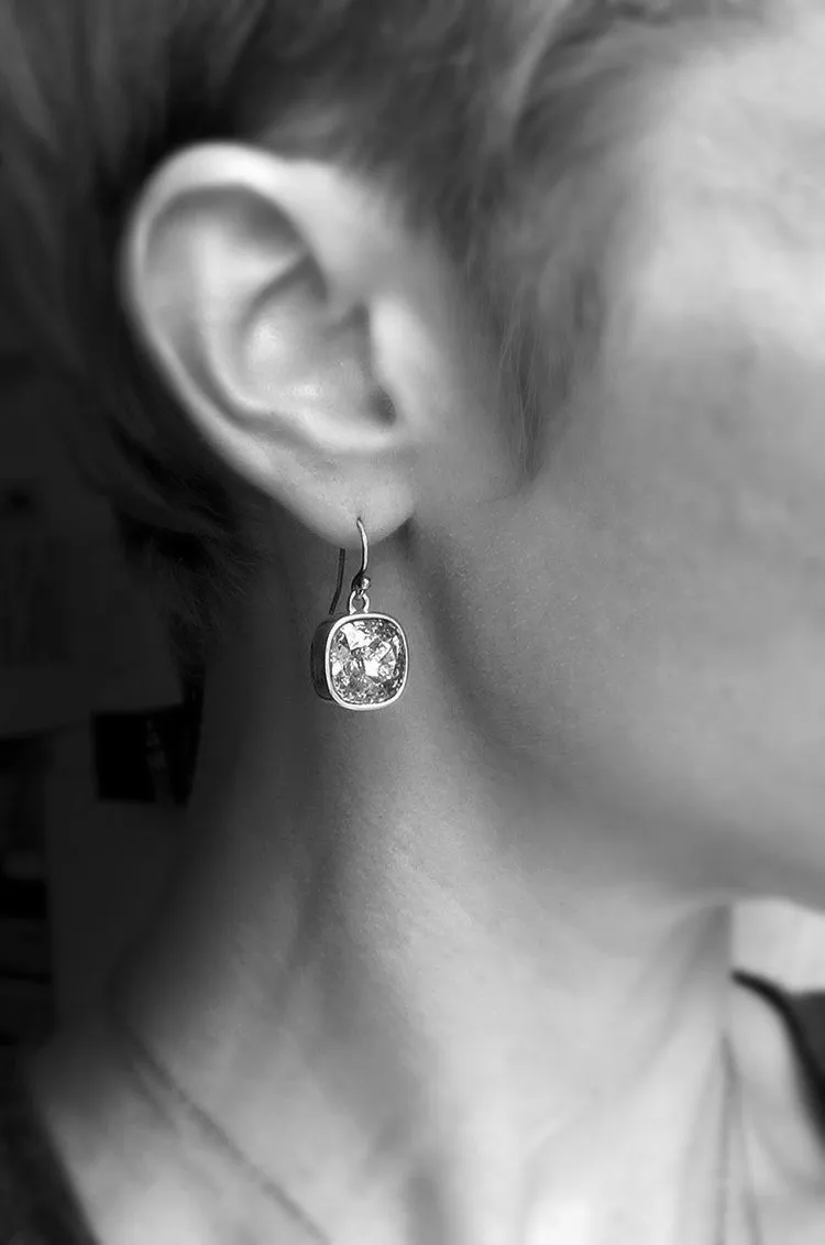 Seafoam Ghost - Mint Seafoam Crystal Earrings