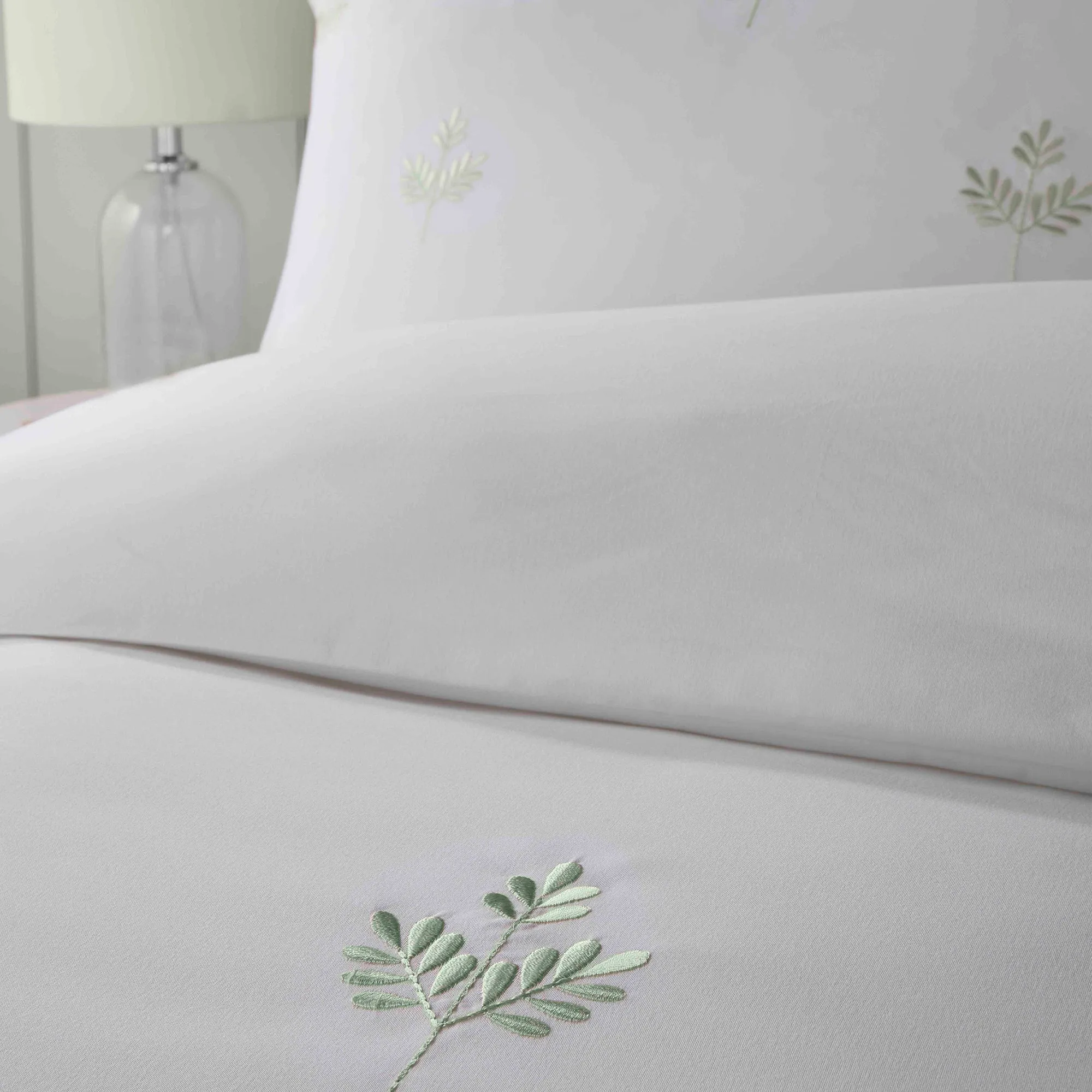 Serene Emily Embroidery Duvet Cover Set - Green