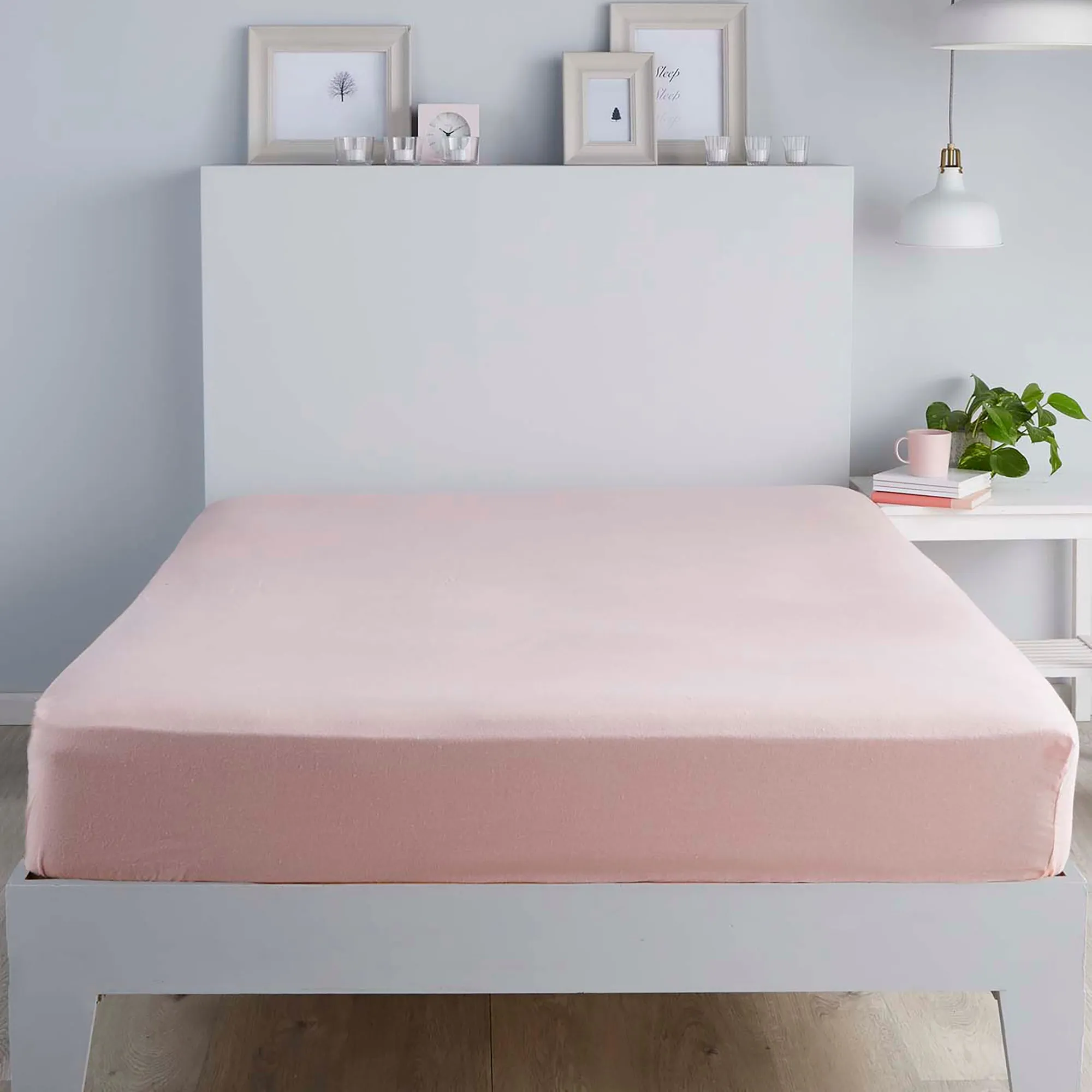 Serene Plain Dyed Fitted Bed Sheet (32cm) - Blush