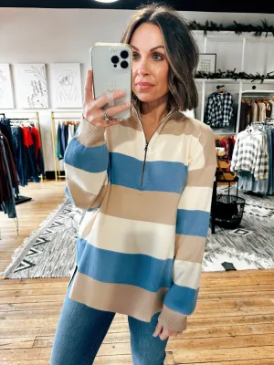 Shelly Striped Half Zip Pullover