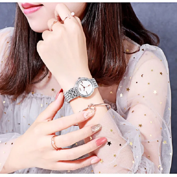 Simple Dial Diamond Frame Women's Watch