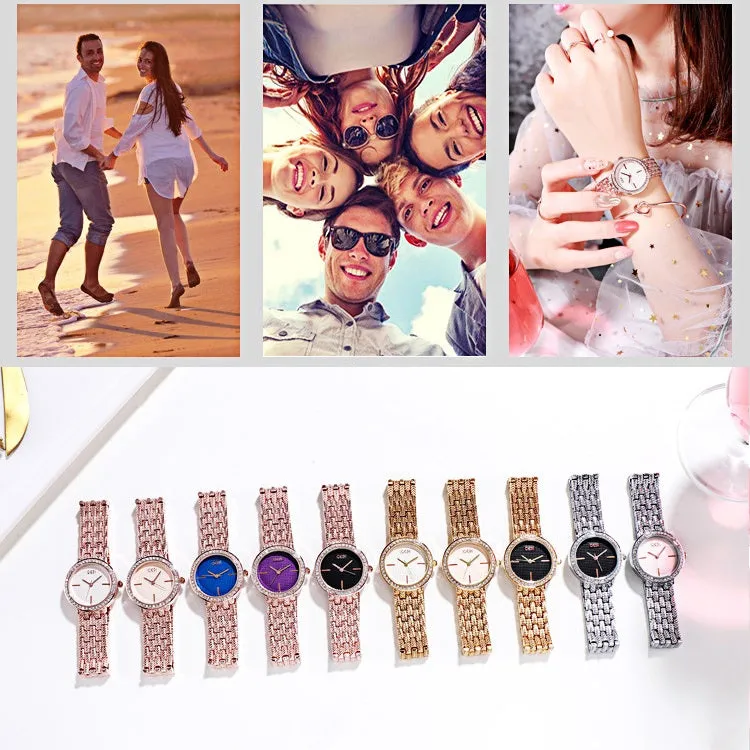 Simple Dial Diamond Frame Women's Watch