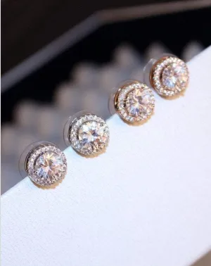 Simplicity Halo Crystal Earrings