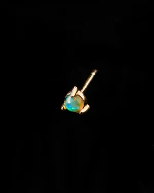 Single 3mm Opal Cabochon Stud Earring