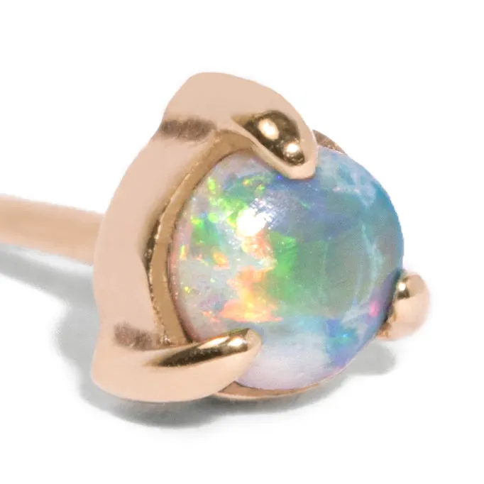Single 3mm Opal Cabochon Stud Earring
