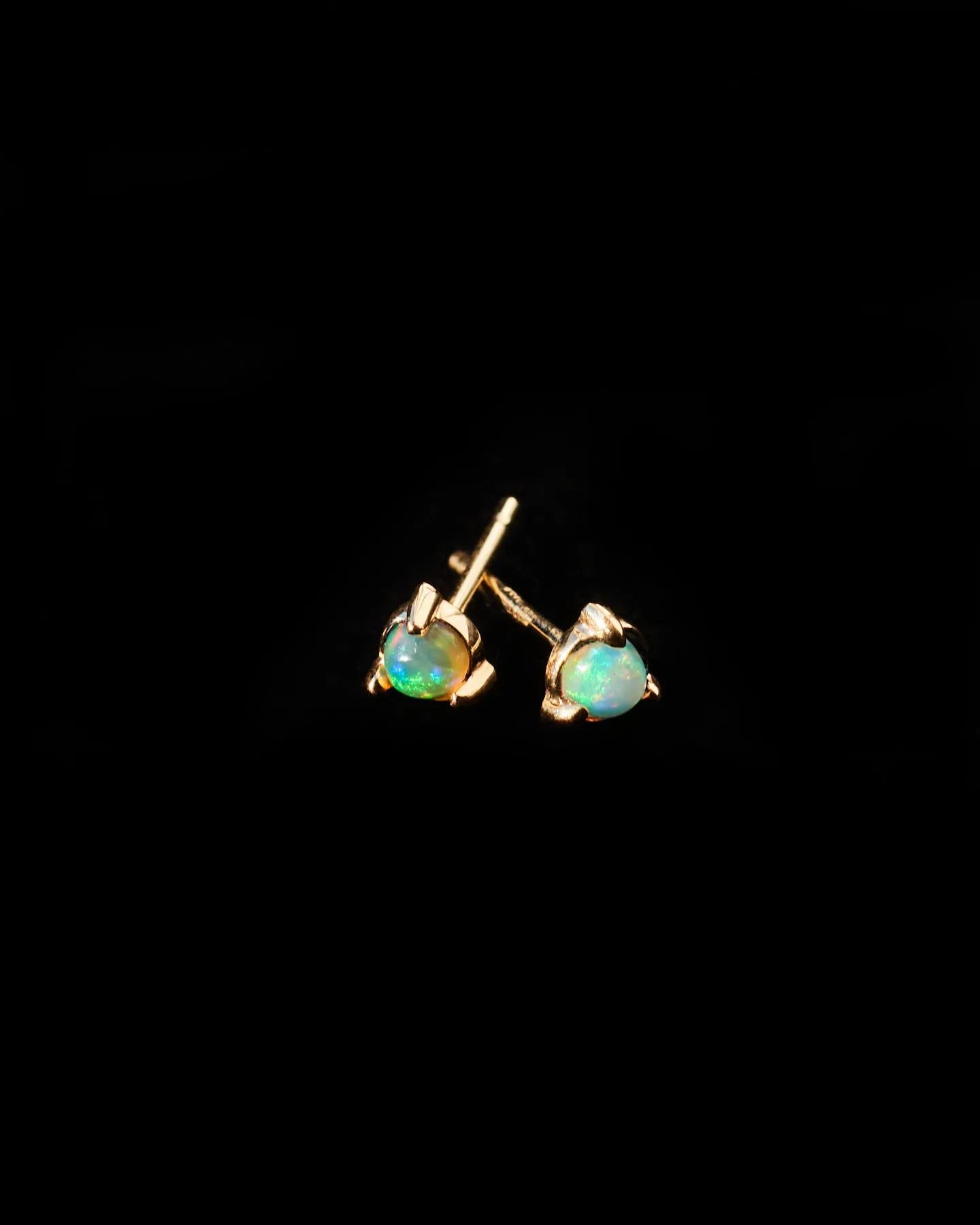 Single 3mm Opal Cabochon Stud Earring
