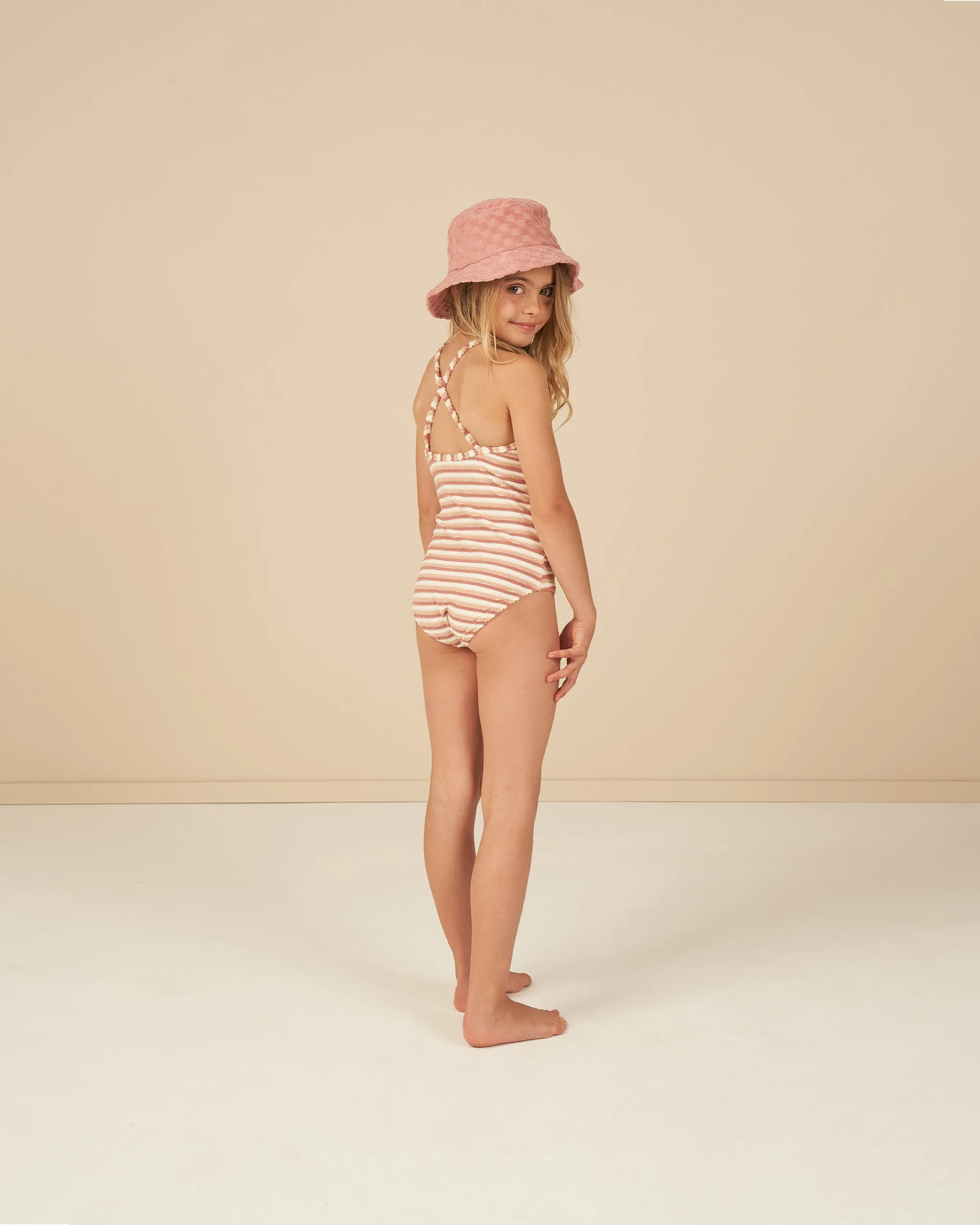Sky One-Piece Swimsuit - Pink Stripe