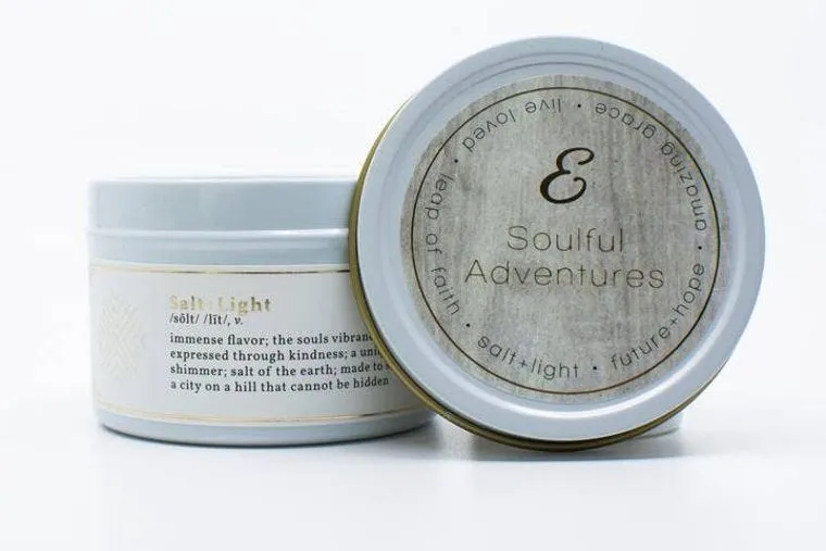 SOULFUL ADVENTURES Salt   Light Candle - Travel Tin