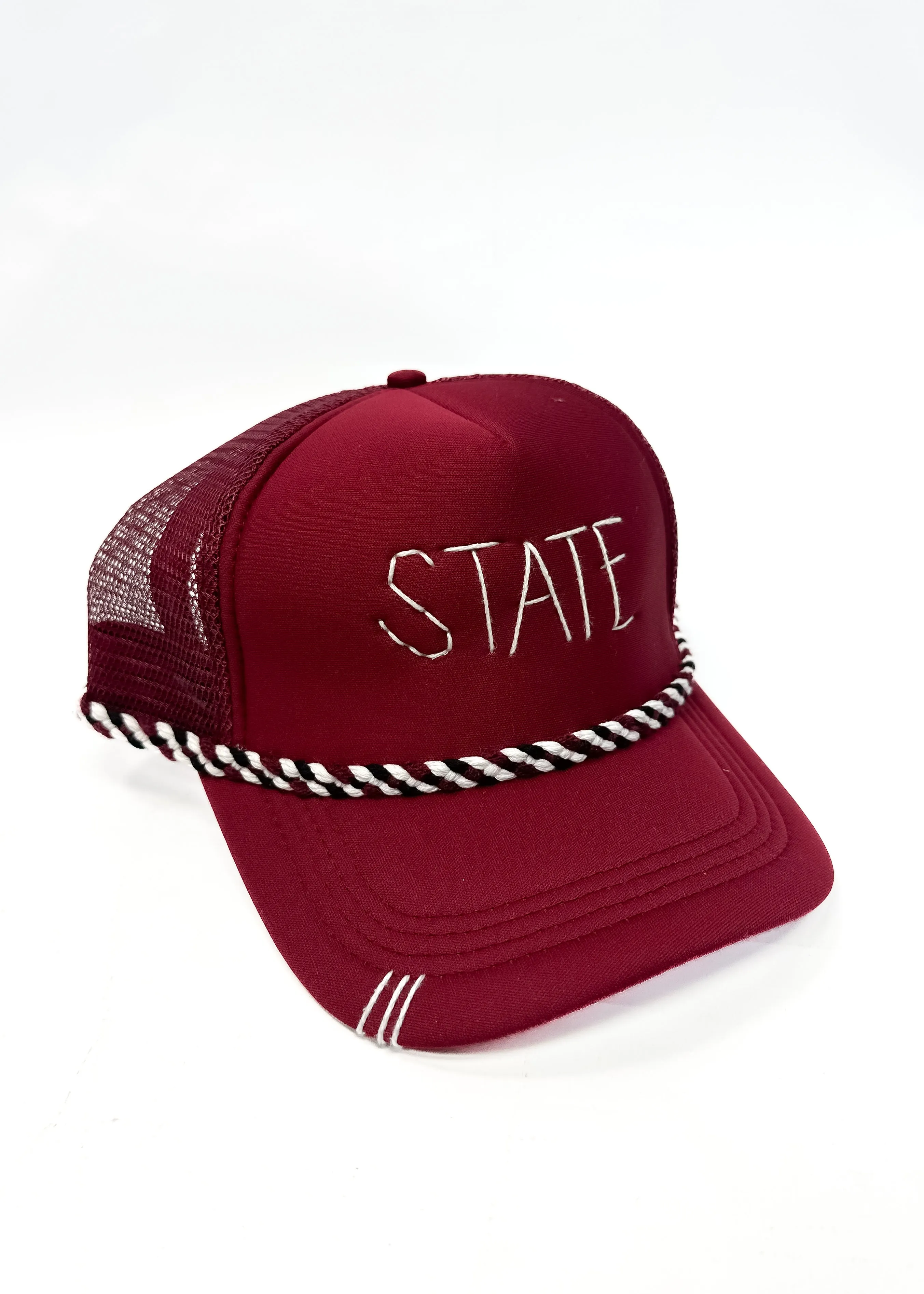 State Trucker Hat - Maroon Hat