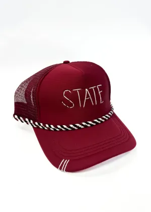 State Trucker Hat - Maroon Hat