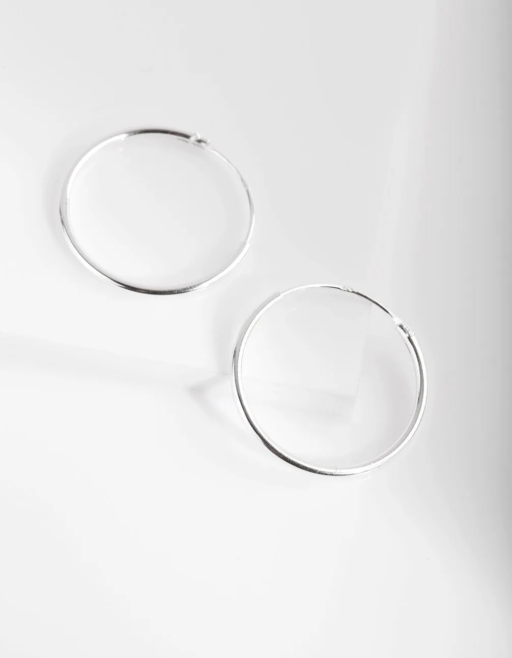 Sterling Silver 20mm Plain Hoop