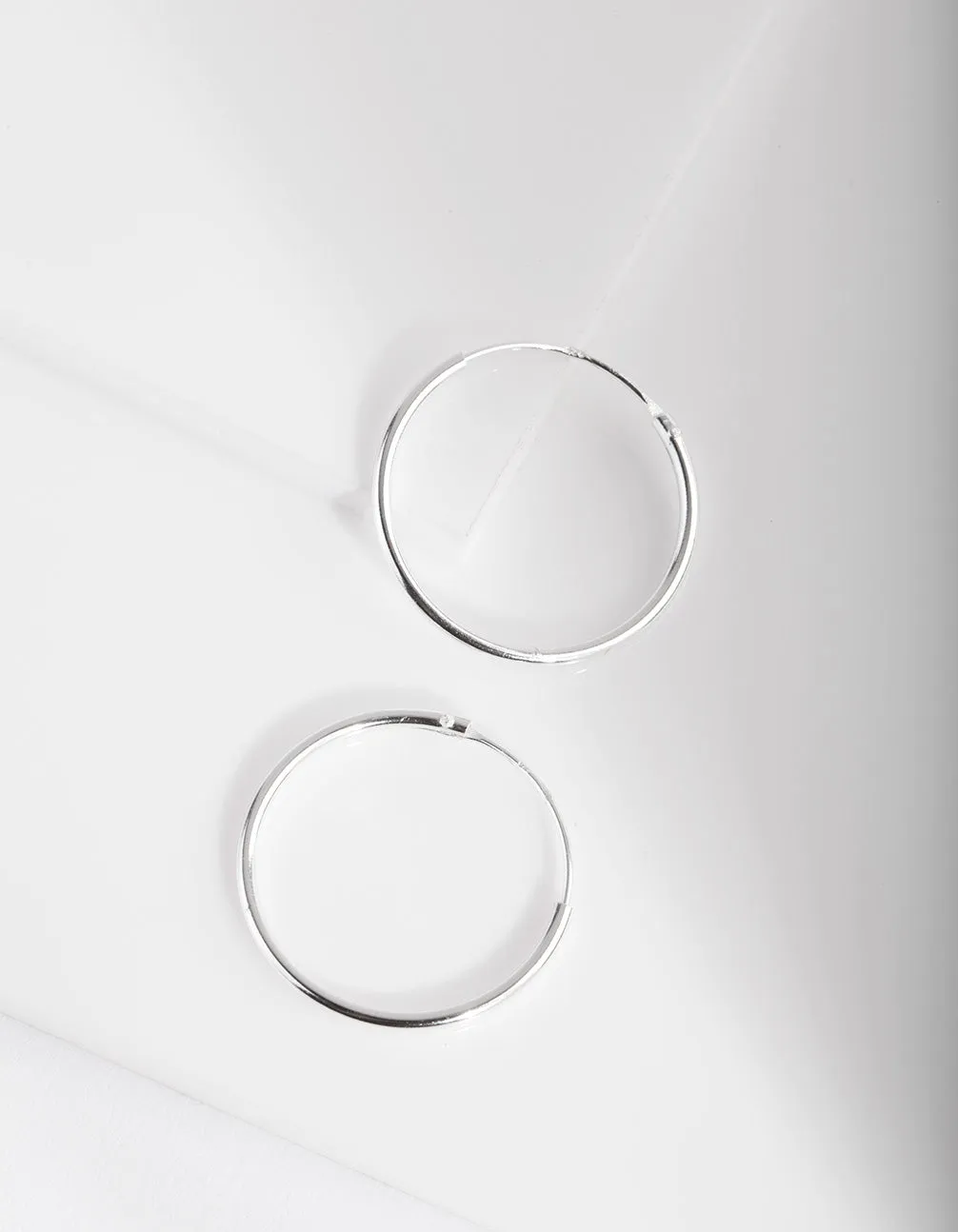 Sterling Silver 20mm Plain Hoop
