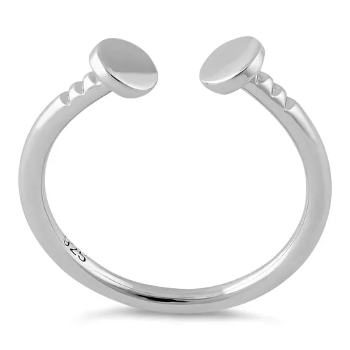 Sterling Silver End to End Nail Head Ring