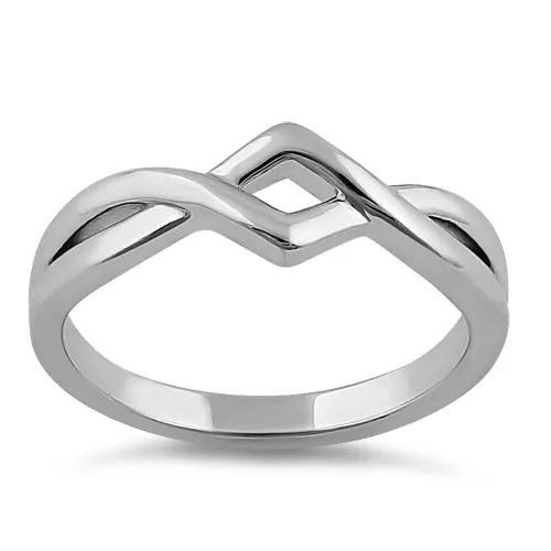Sterling Silver Opposing Zig Zags Ring
