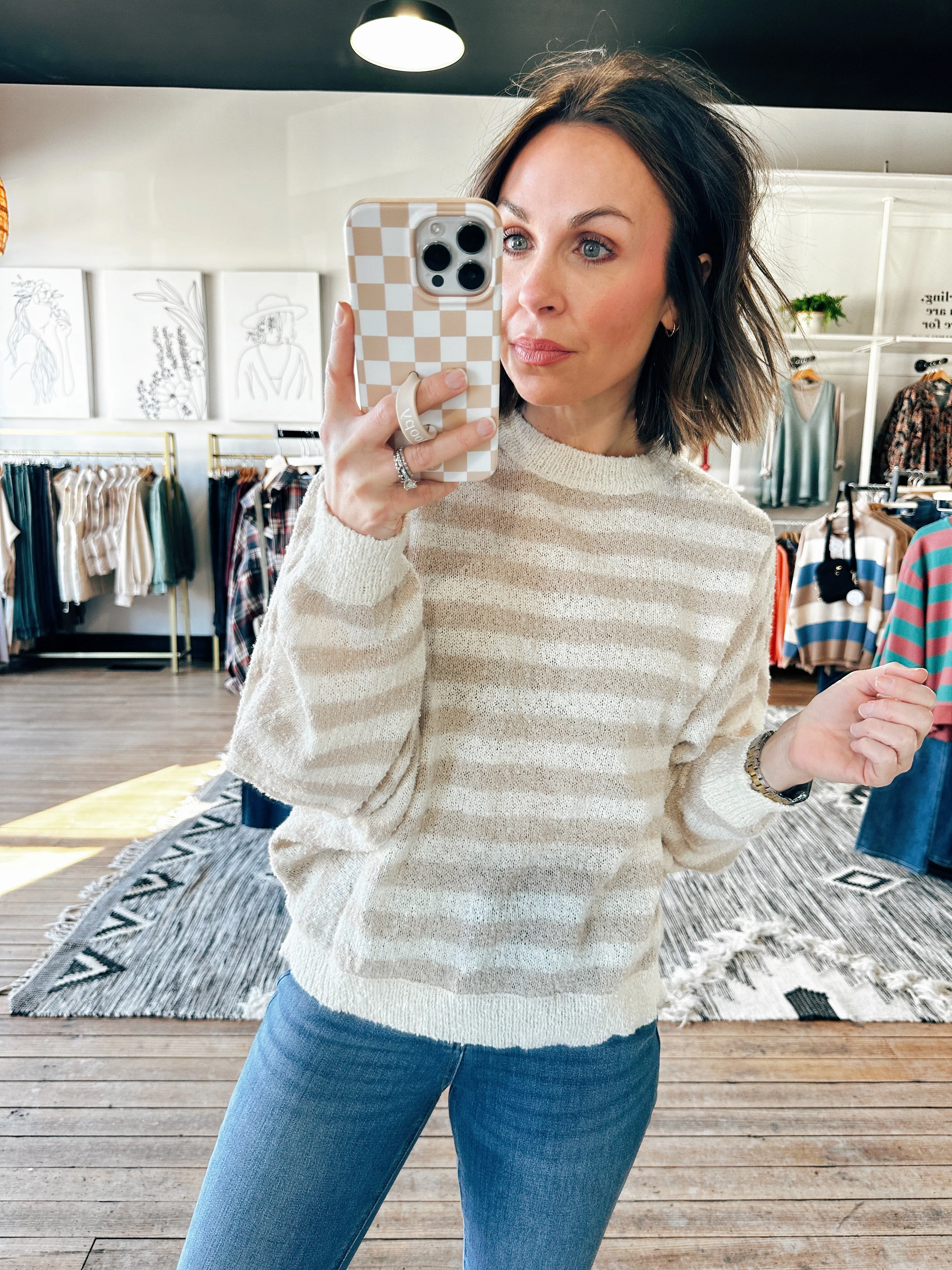 Strata Flow Batwing Sweater-2 Colors