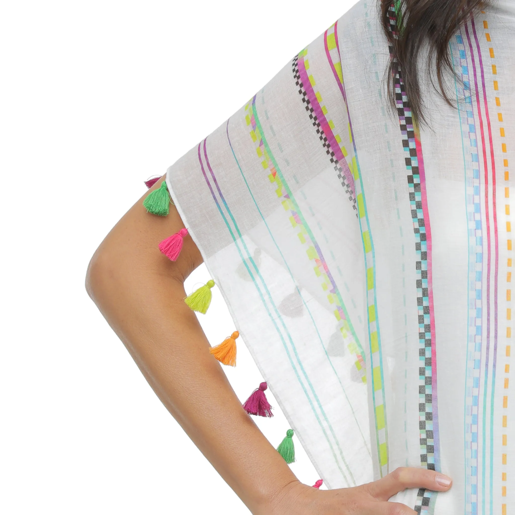 STRIPED GEO OPEN CAFTAN