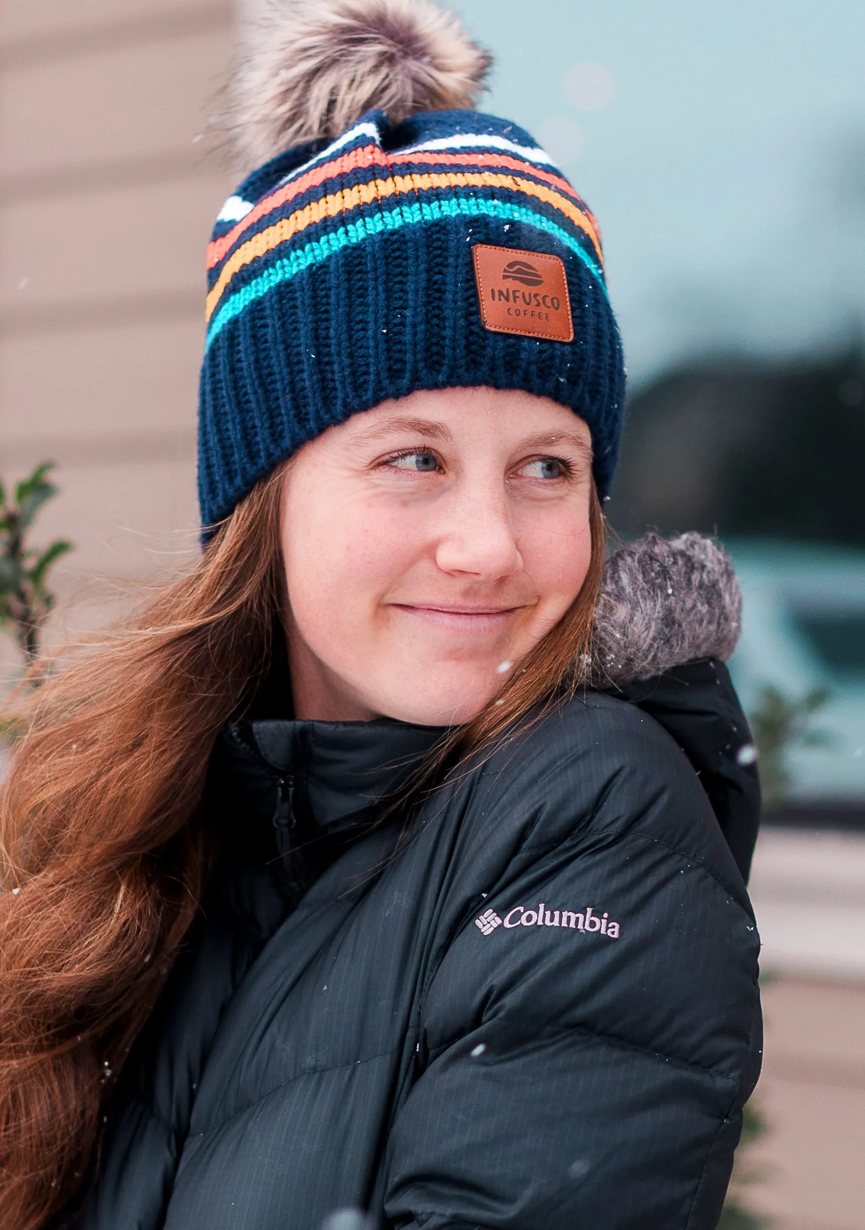 Striped Pom Beanies