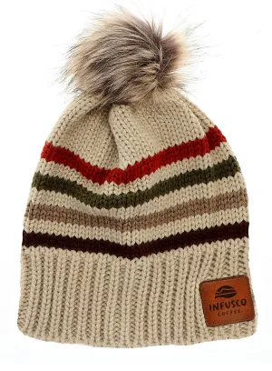 Striped Pom Beanies