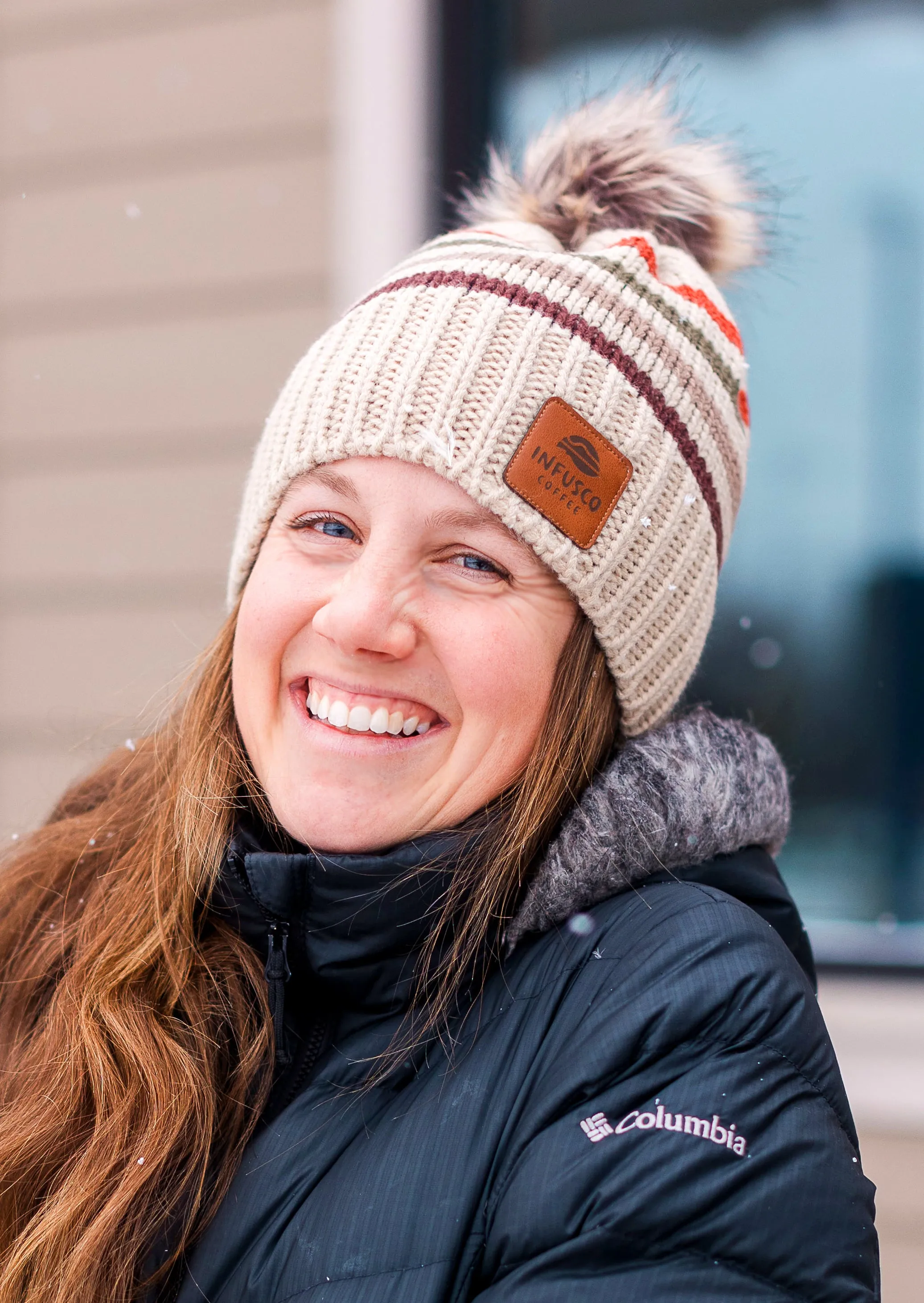 Striped Pom Beanies