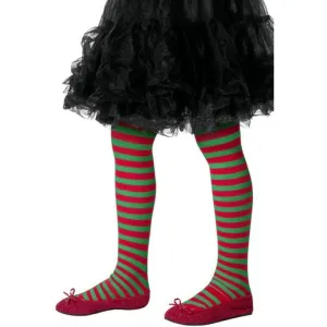 Striped Tights, Childs - Red & Green