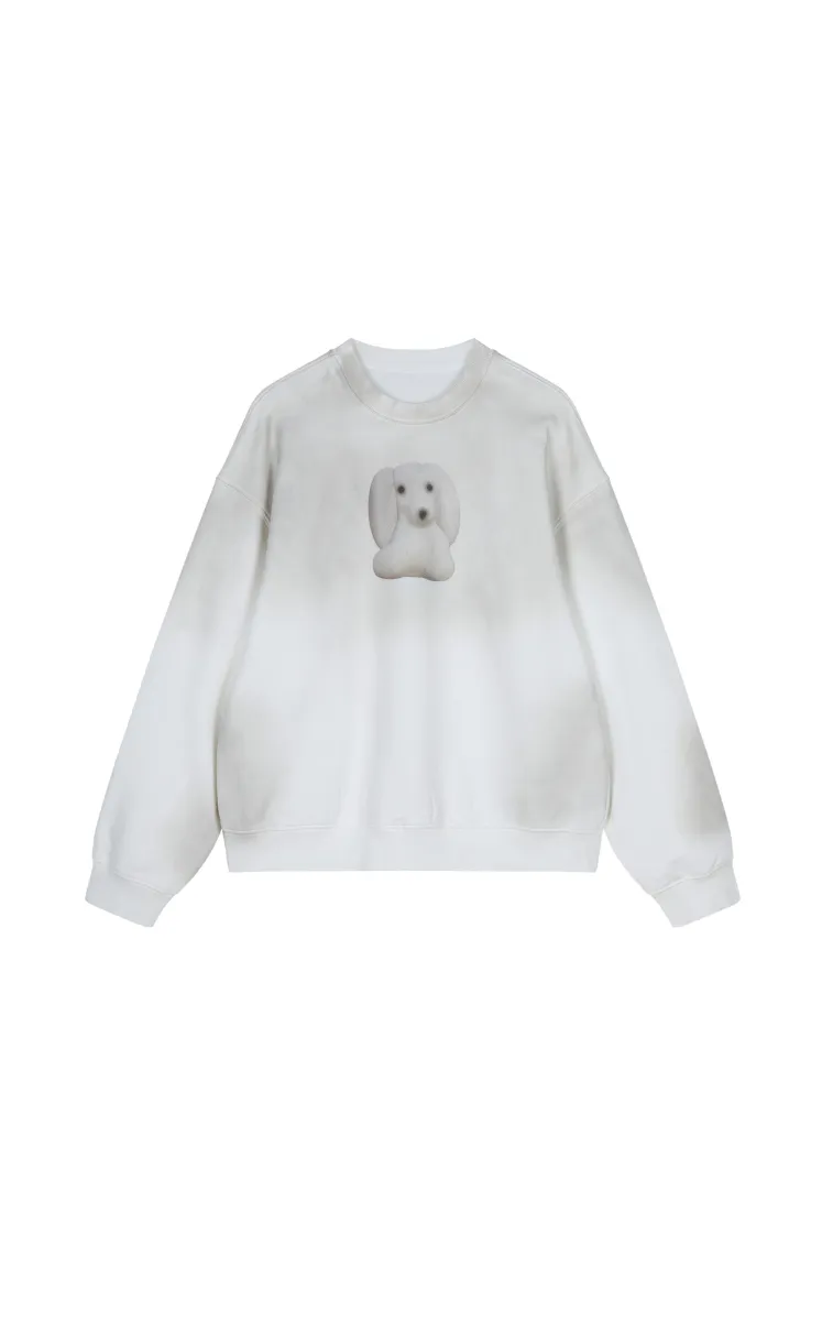 Sweatshirt / JNBY Fuzzy Pup Graphic Oversized Sweatshirt
