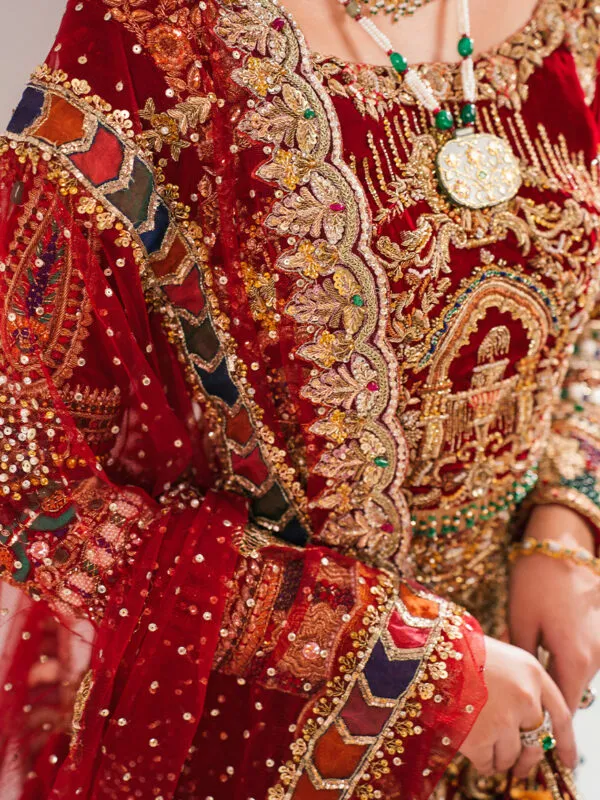 Tena Durrani Red Bridal Pishwas Lehenga Pakistani Bridal Dresses