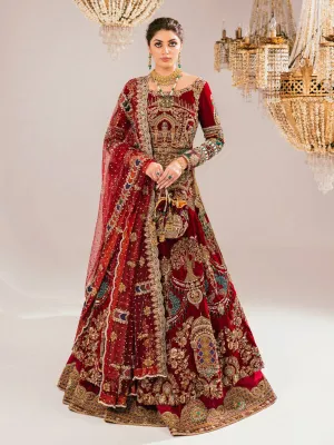 Tena Durrani Red Bridal Pishwas Lehenga Pakistani Bridal Dresses