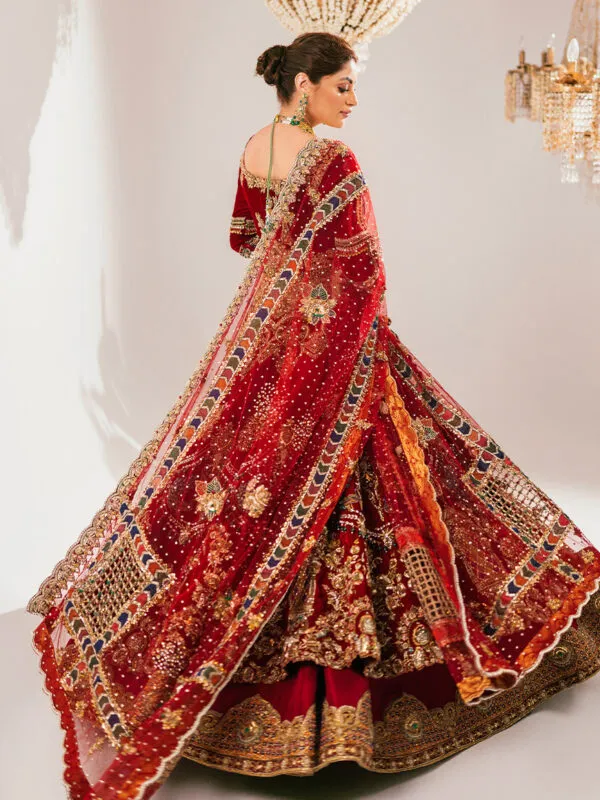 Tena Durrani Red Bridal Pishwas Lehenga Pakistani Bridal Dresses
