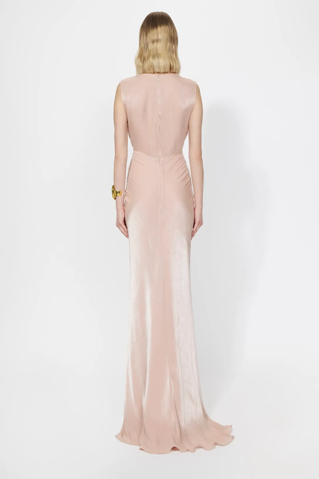Tessa Lurex Georgette Bias Cut Gown | Vintage Rose
