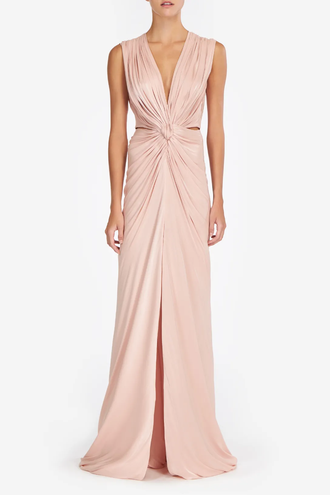 Tessa Lurex Georgette Bias Cut Gown | Vintage Rose