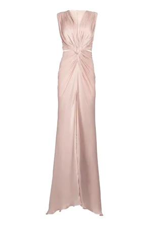 Tessa Lurex Georgette Bias Cut Gown | Vintage Rose