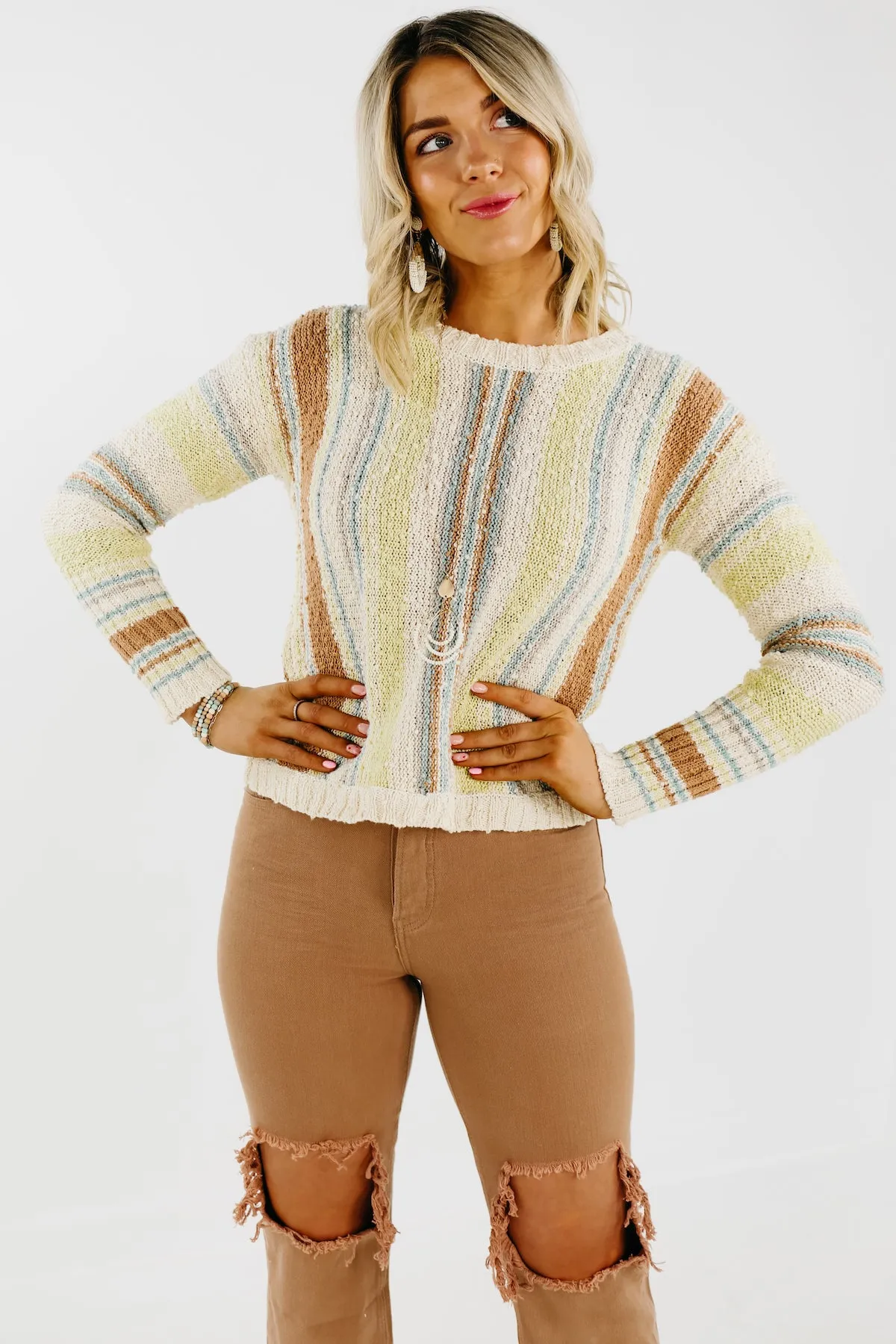 The Gabriel Textured Striped Spring Sweater - FINAL SALE