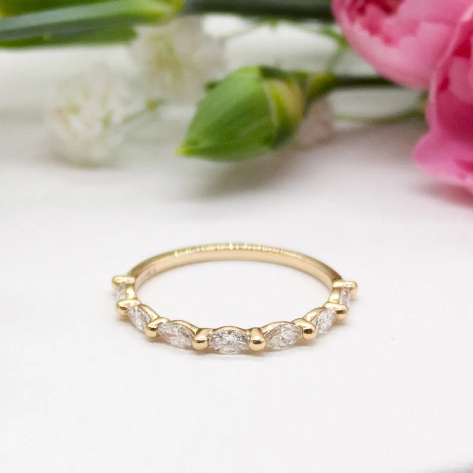 The Gold Single Prong Marquise Full Eternity