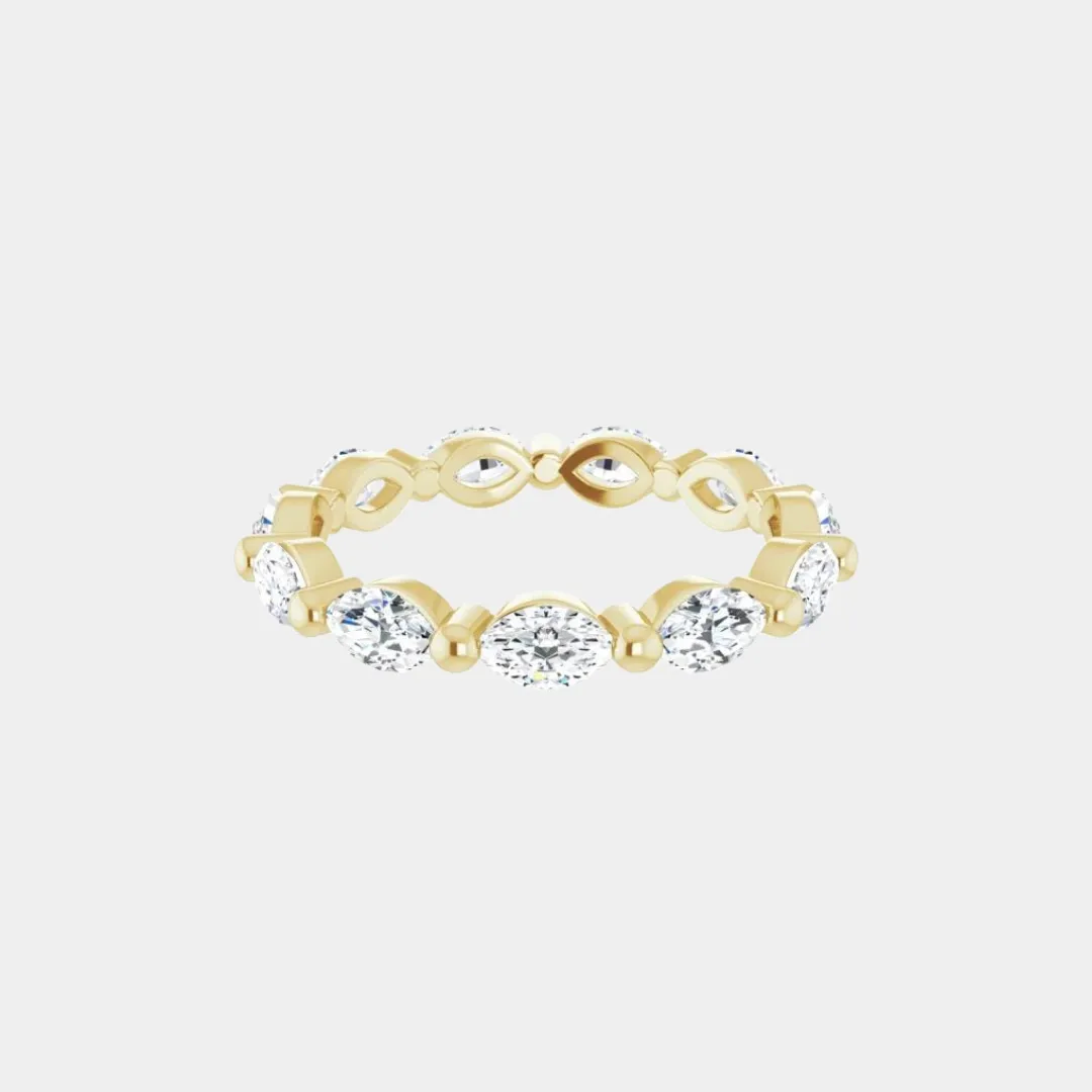 The Gold Single Prong Marquise Full Eternity
