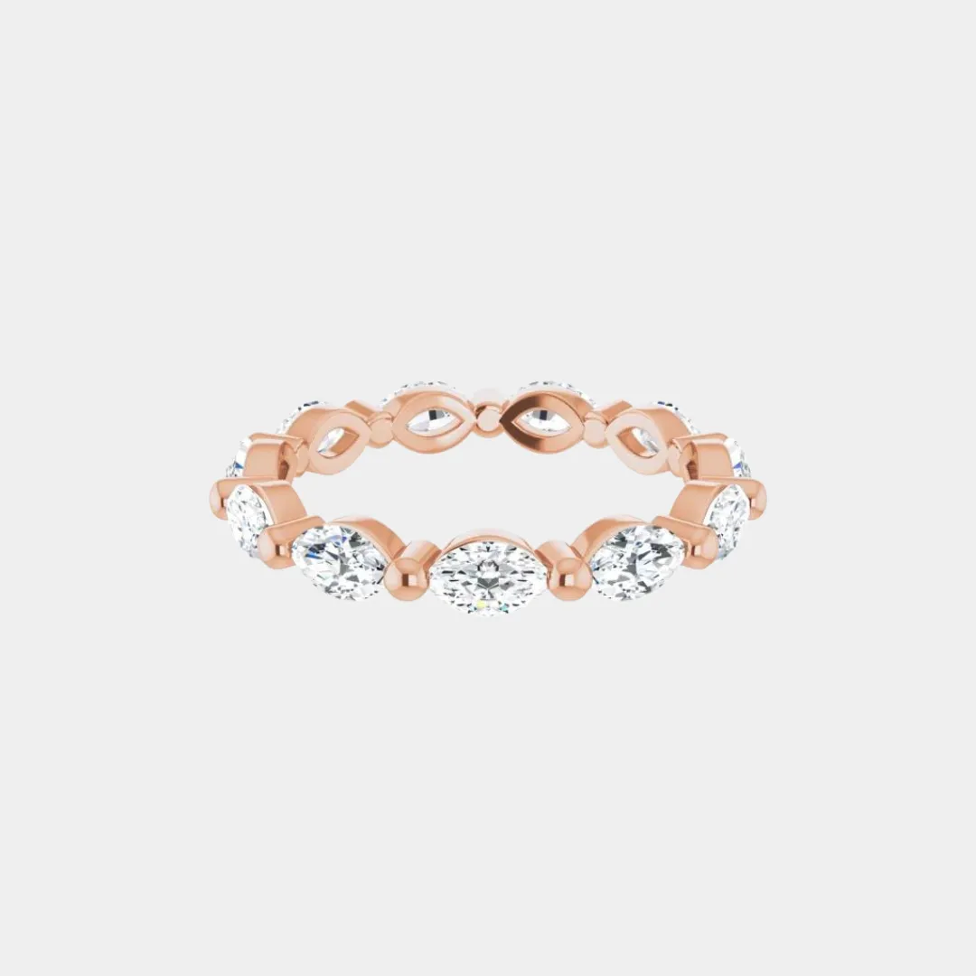 The Gold Single Prong Marquise Full Eternity