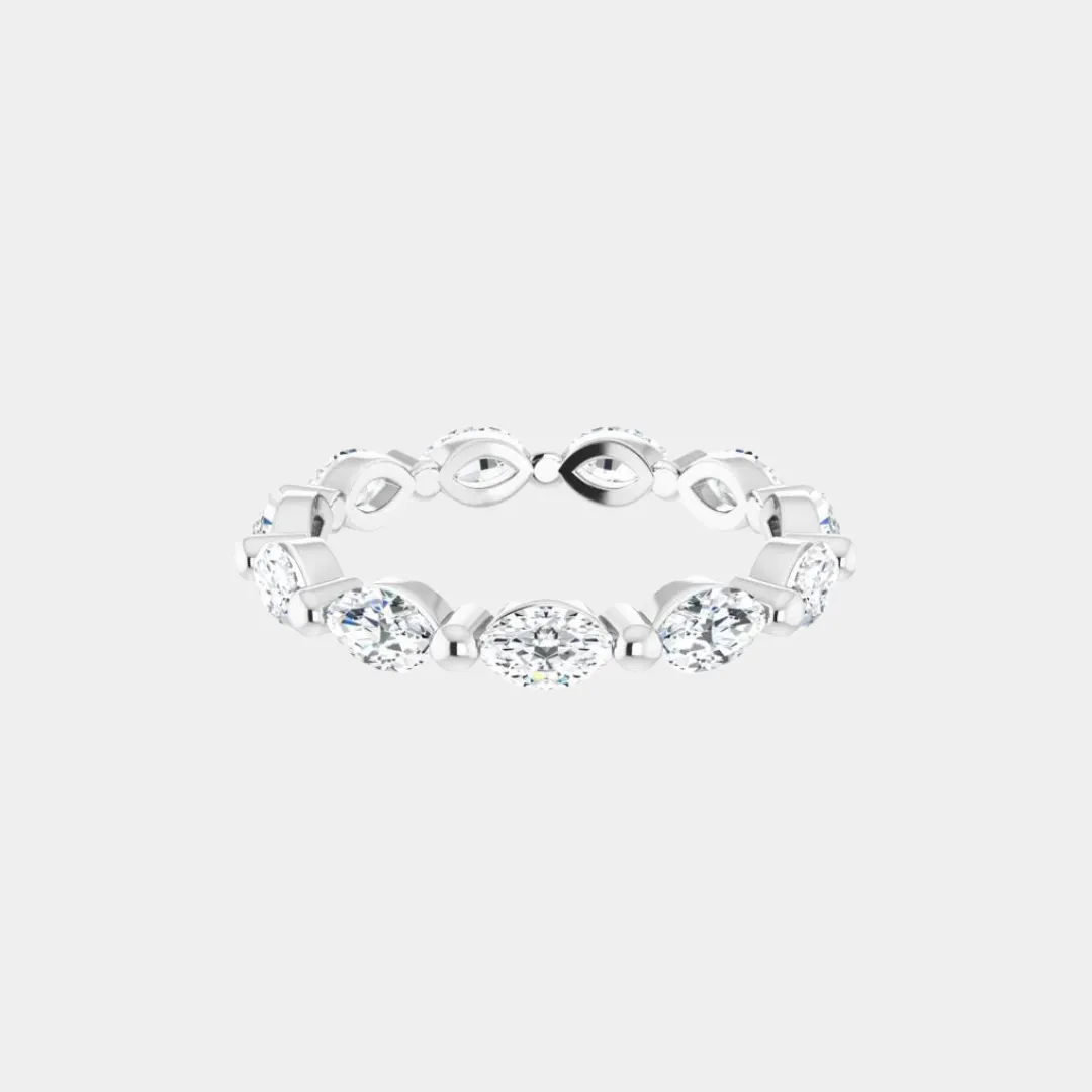 The Gold Single Prong Marquise Full Eternity