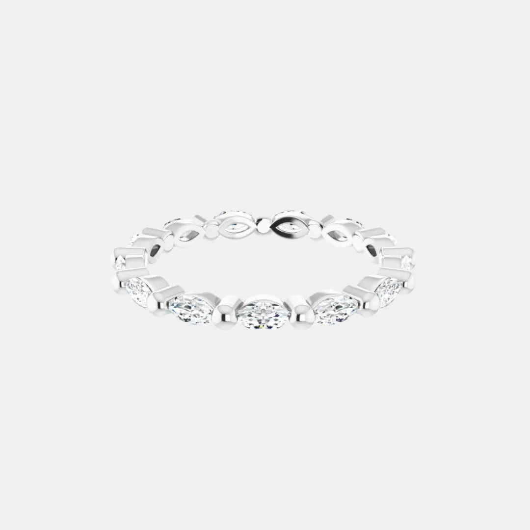 The Gold Single Prong Marquise Full Eternity
