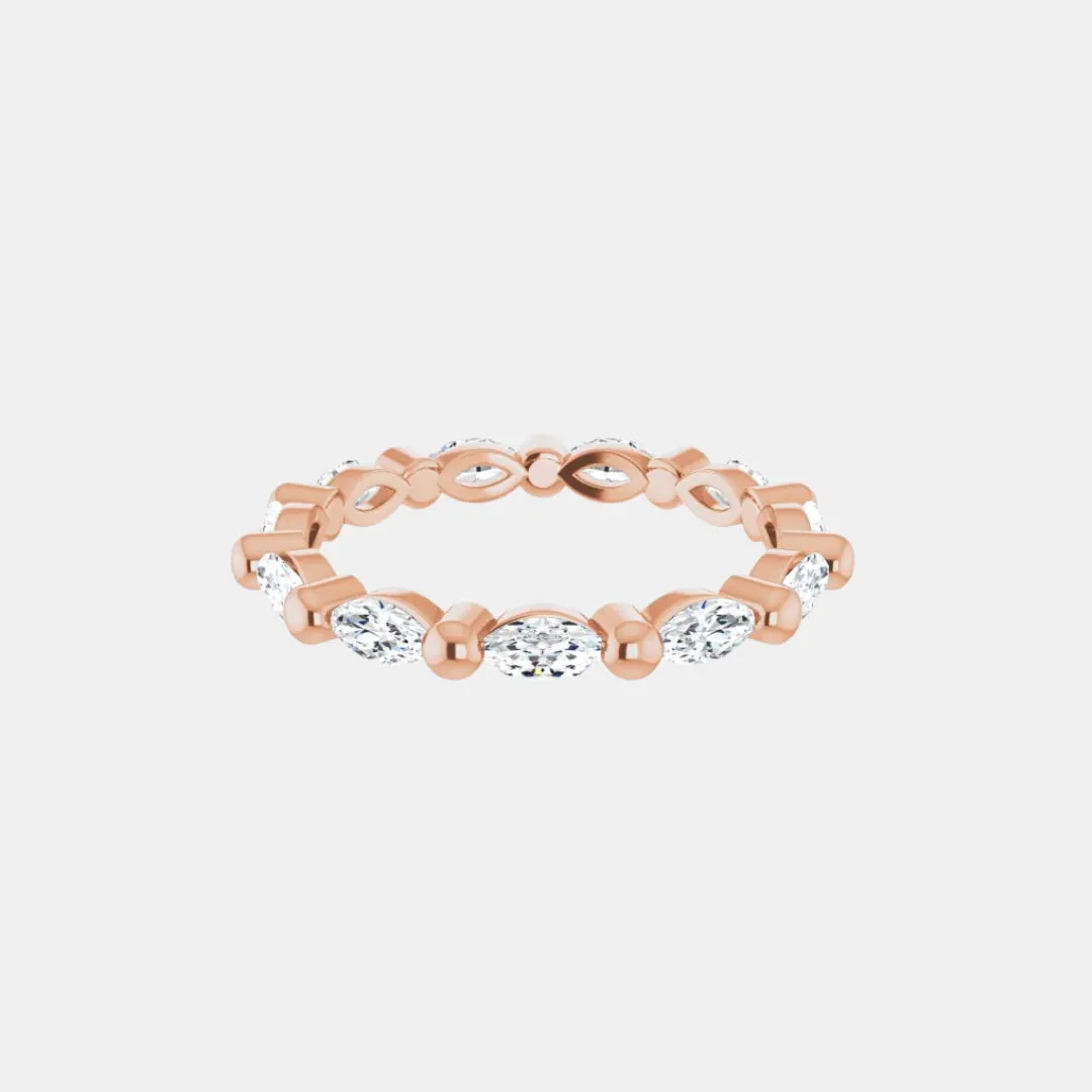 The Gold Single Prong Marquise Full Eternity